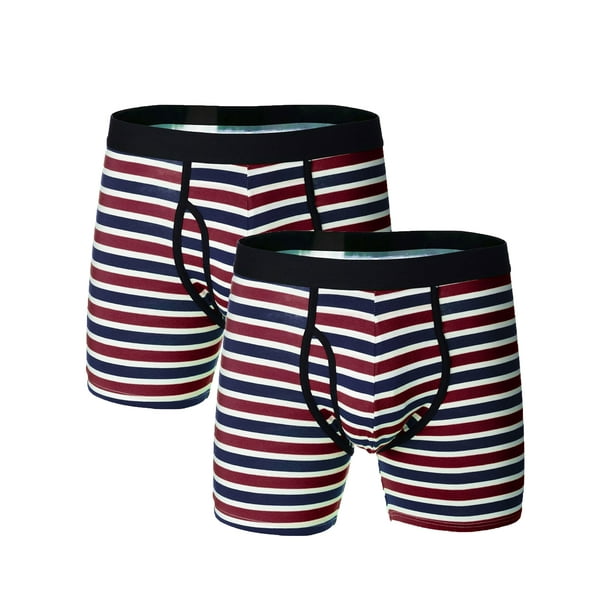 Men's Casual Cotton Underwear Boxer Briefs Striped Soft Breathable Underpants Men's Casual Cotton Underwear Boxer Briefs Striped Soft Breathable Underpants